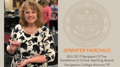 Jennifer Fairchild receives Excellence in Online Teaching Award
