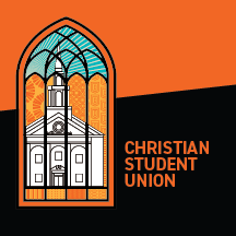 John L. Hill Chapel Illustration in stained glass with Christian Student Union text.